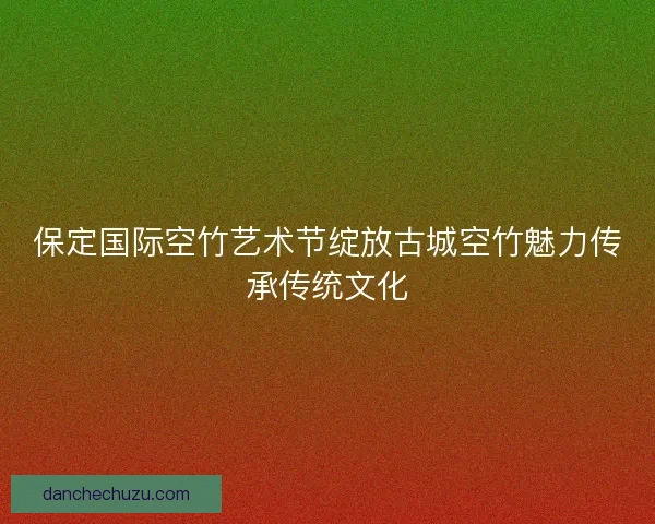 保定国际空竹艺术节绽放古城空竹魅力传承传统文化 保定国际空竹艺术节绽放古城空竹魅力传承传统文化