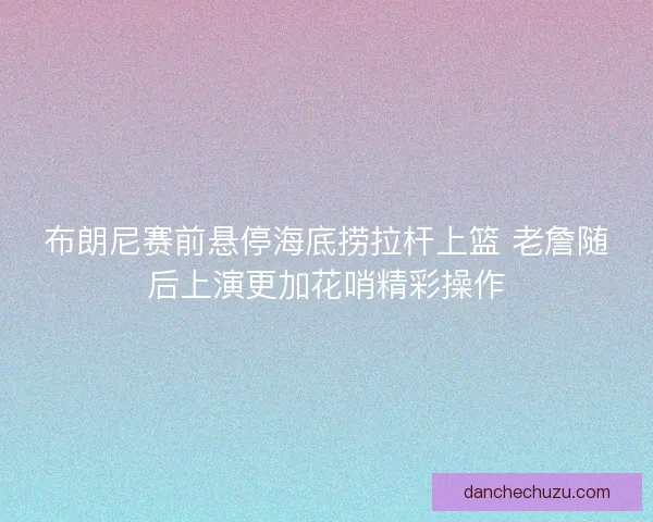 布朗尼赛前悬停海底捞拉杆上篮 老詹随后上演更加花哨精彩操作 布朗尼赛前悬停海底捞拉杆上篮 老詹随后上演更加花哨精彩操作